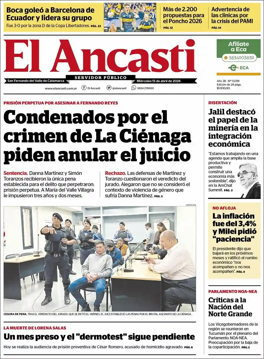 Evolucion Streaming | HCP Noticias - Tapa del diario Ancasti