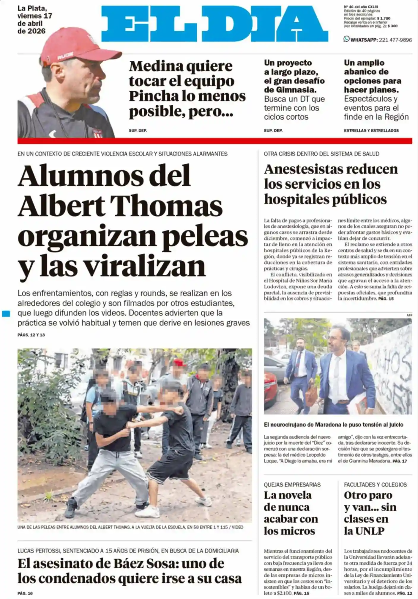 Evolucion Streaming | HCP Noticias - Tapa del diario El Dia