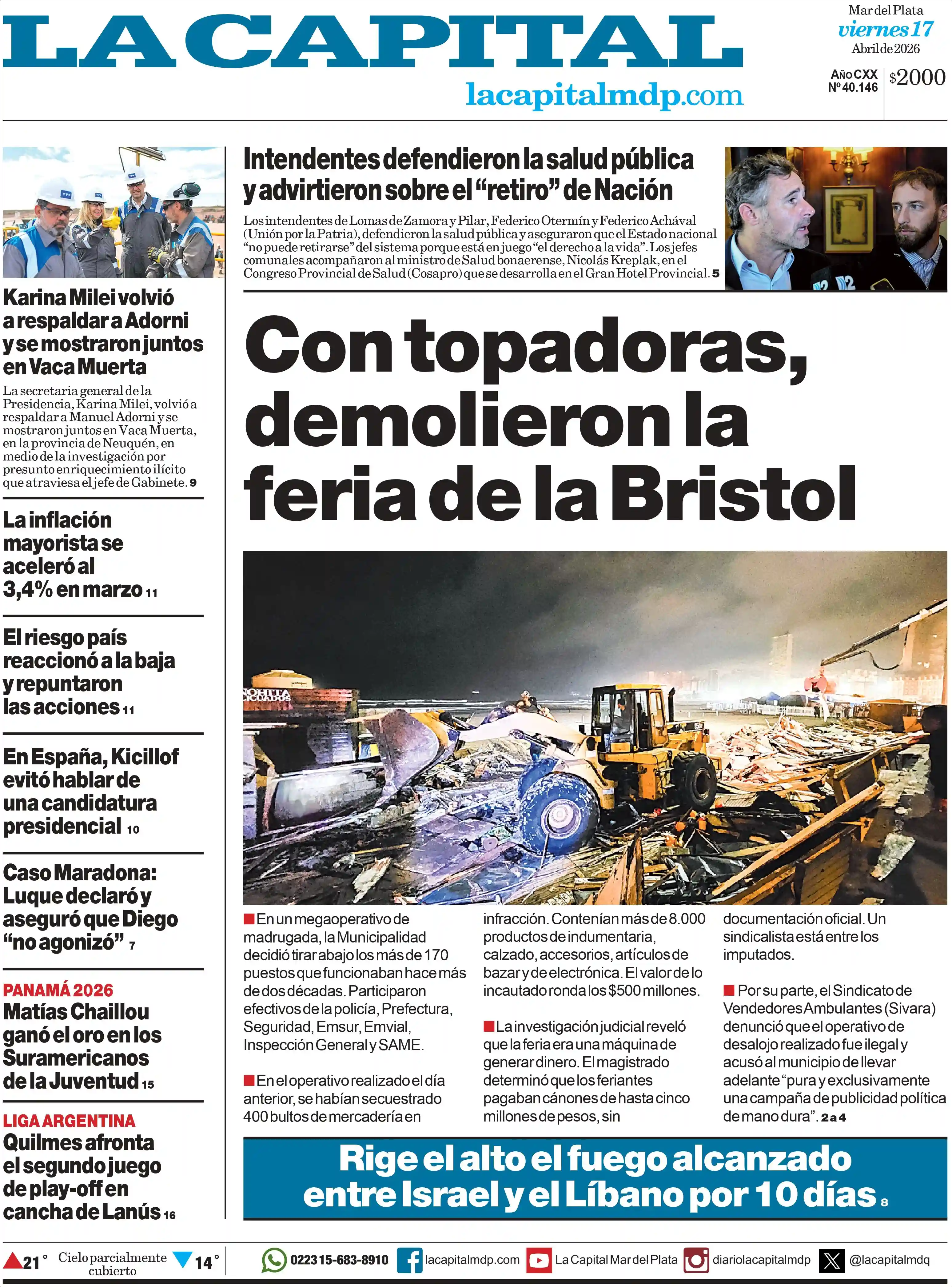 Evolucion Streaming | HCP Noticias - Tapa del diario La Capital